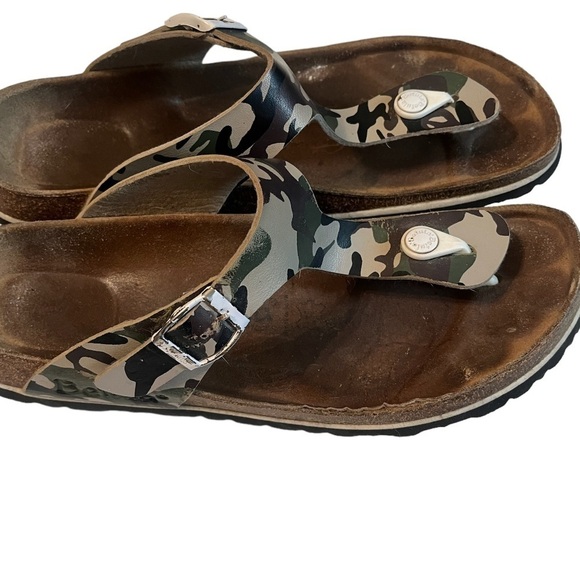 Birkenstock Betula Sz 41 L 10 camouflage Thong T Strap sandals - Picture 3 of 9